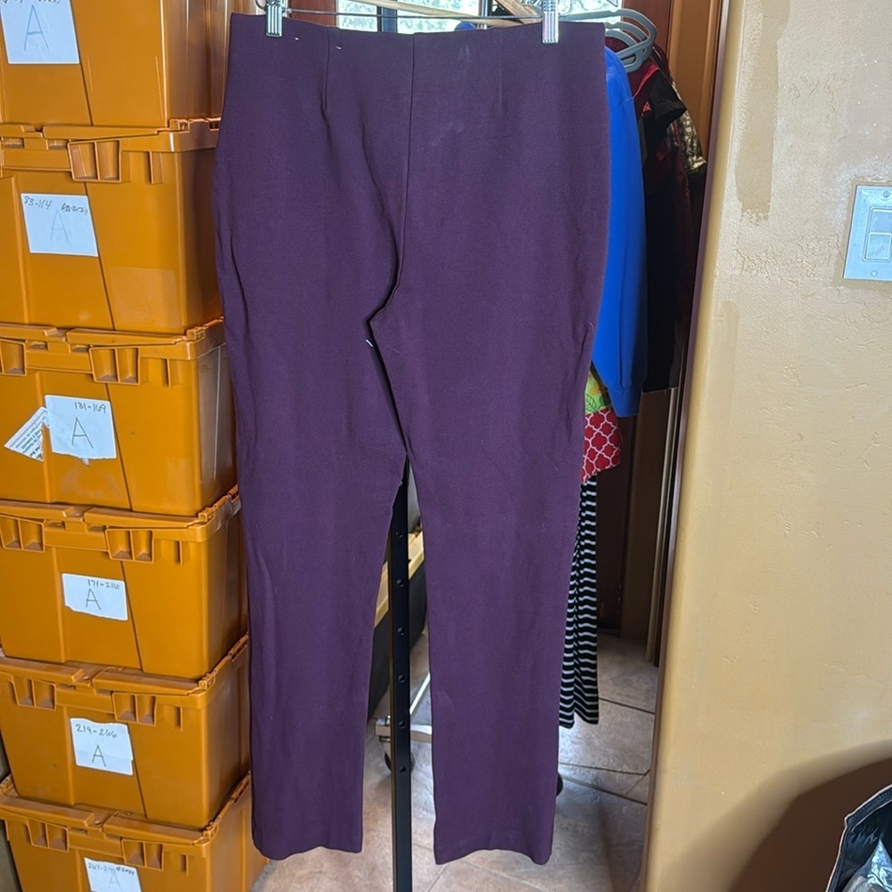 Chico’s So Slimming City Chic Pants Size 10 Tall 1.5T Purple Straight Leg - Picture 5 of 6